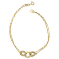 Fremada 14K Yellow Gold Diamond Cut Link And Double Strand Bracelet 7.5 Inches