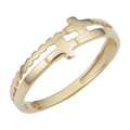 14K Yellow Gold Double Cross Ring