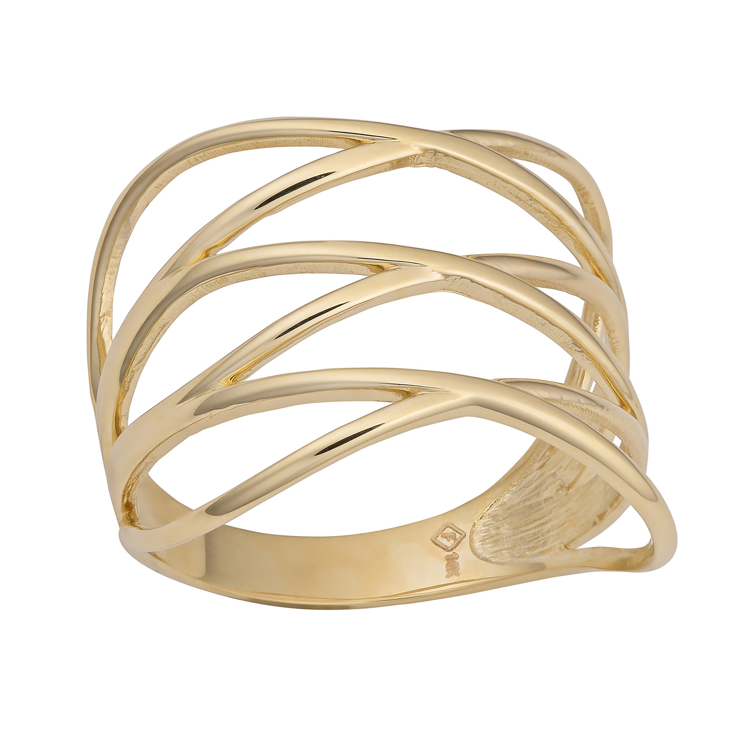 14K Yellow Gold Fashionable Highway Ring