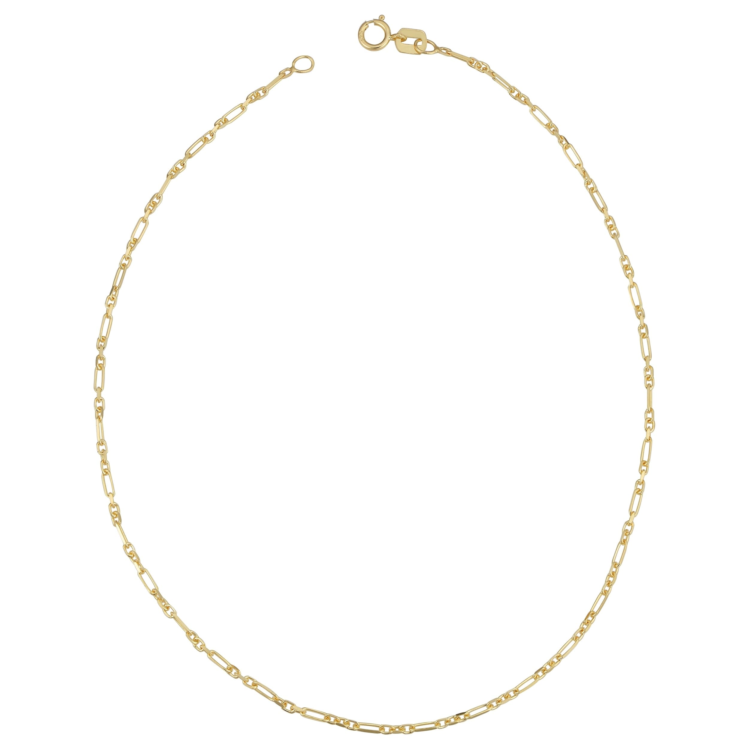 Fremada 14K Yellow Gold Figaro Forzatina 3 1 Link Anklet 10 Inches