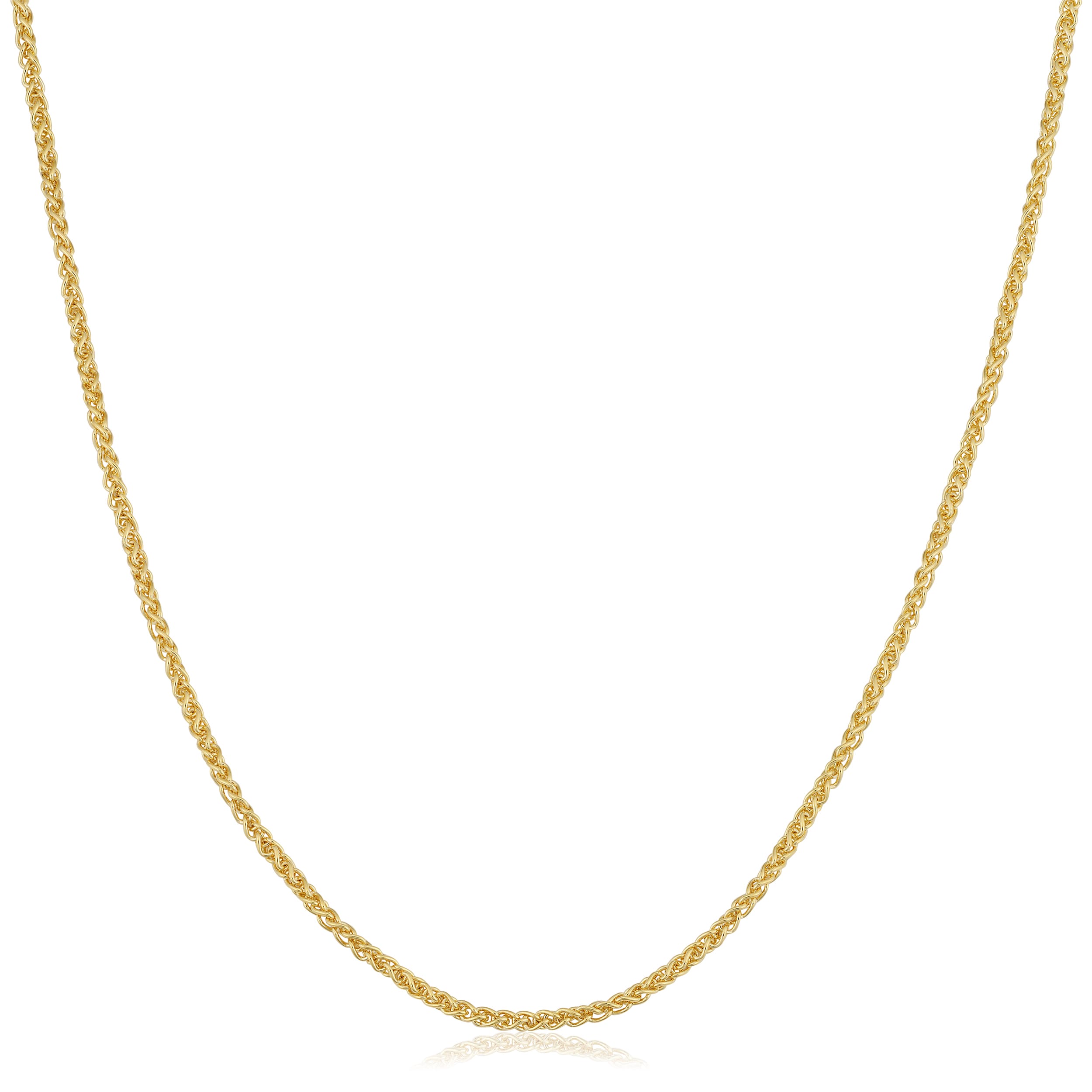Fremada 14K Yellow Gold Filled Round Wheat Chain Necklace 1.5Mm 16 To 36 Inch