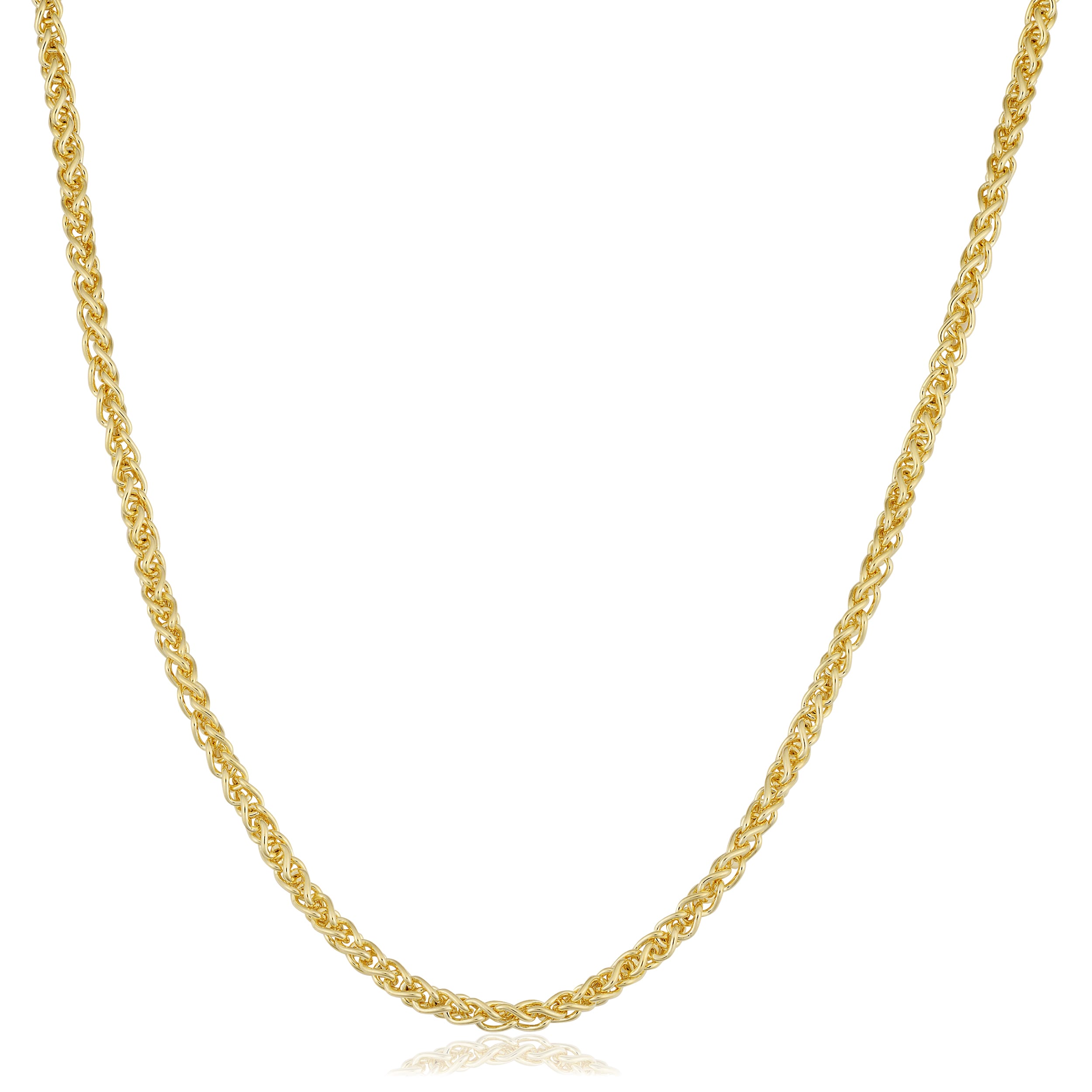 14K Yellow Gold Filled 2.5Mm Round Wheat Chain Necklace 16 36 Inch