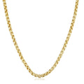 Fremada 14K Yellow Gold Filled 3.5Mm Round Box Link Chain Designer Necklace