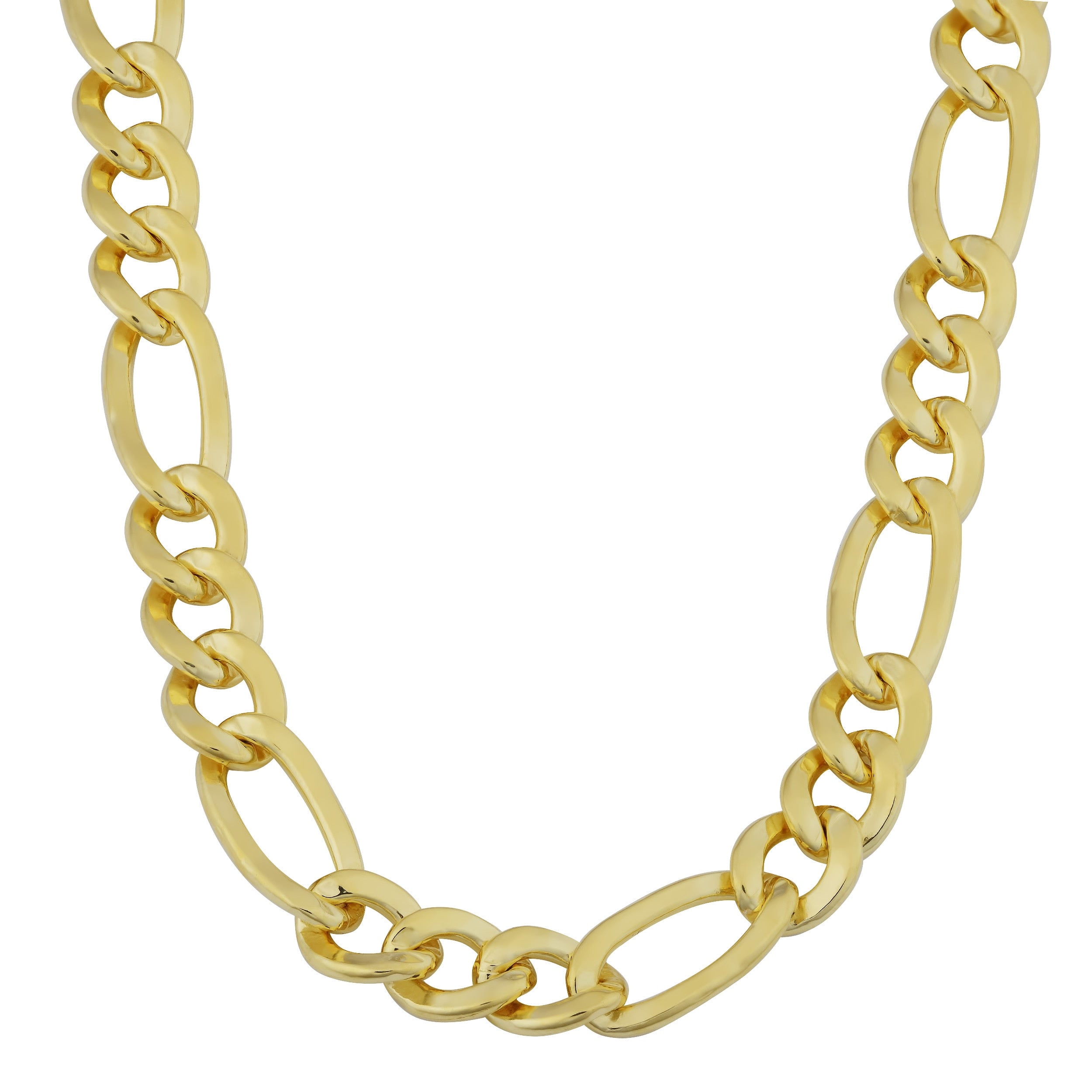 Fremada 14K Yellow Gold Filled Mens 7.7Mm High Polish Solid Figaro Link Necklace
