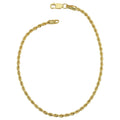 Fremada 14K Yellow Gold Filled Unisex 2.10 Mm Rope Chain Bracelet 7.5 Or 8.5 Inches