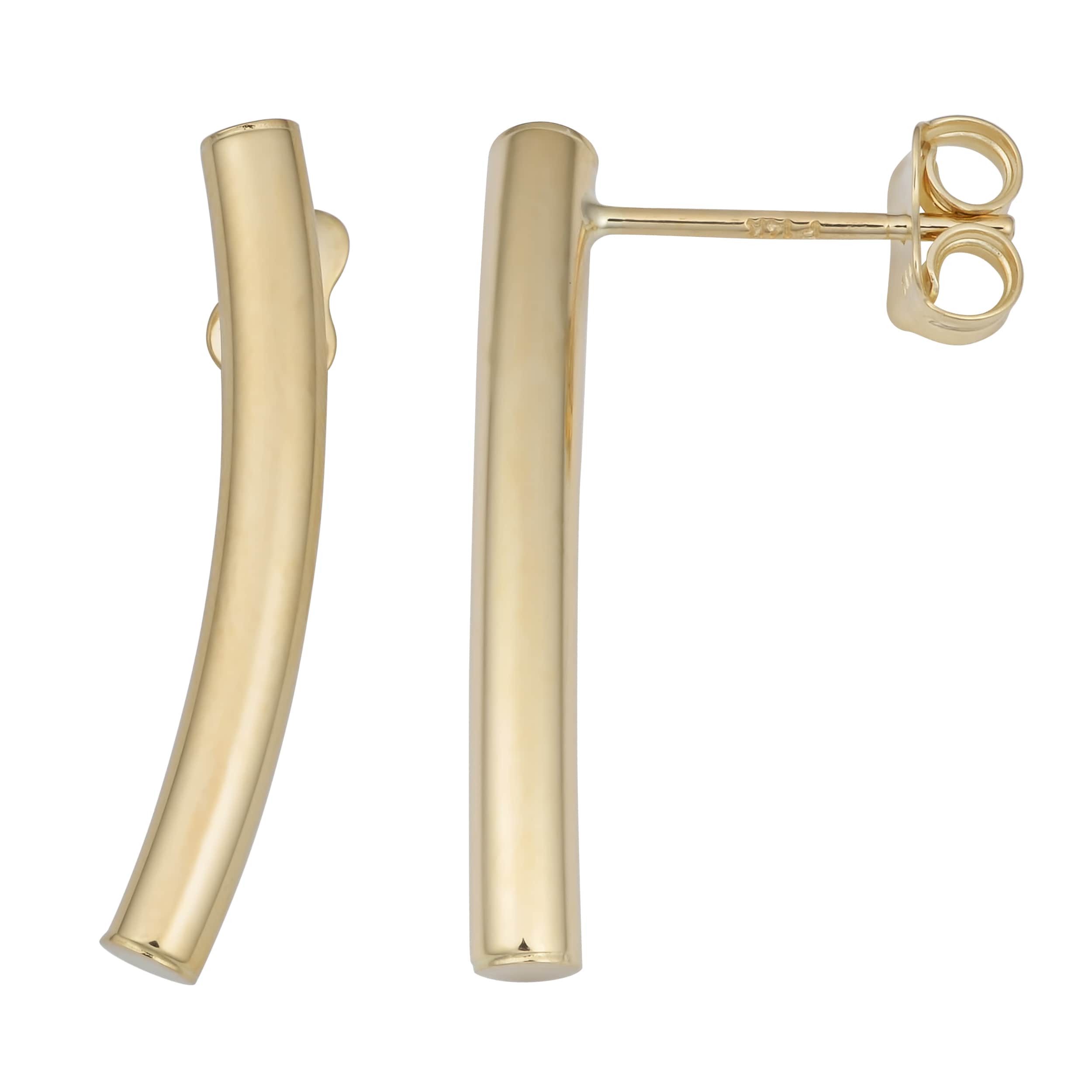 Fremada 14K Yellow Gold High Polish Curve Bar Earrings
