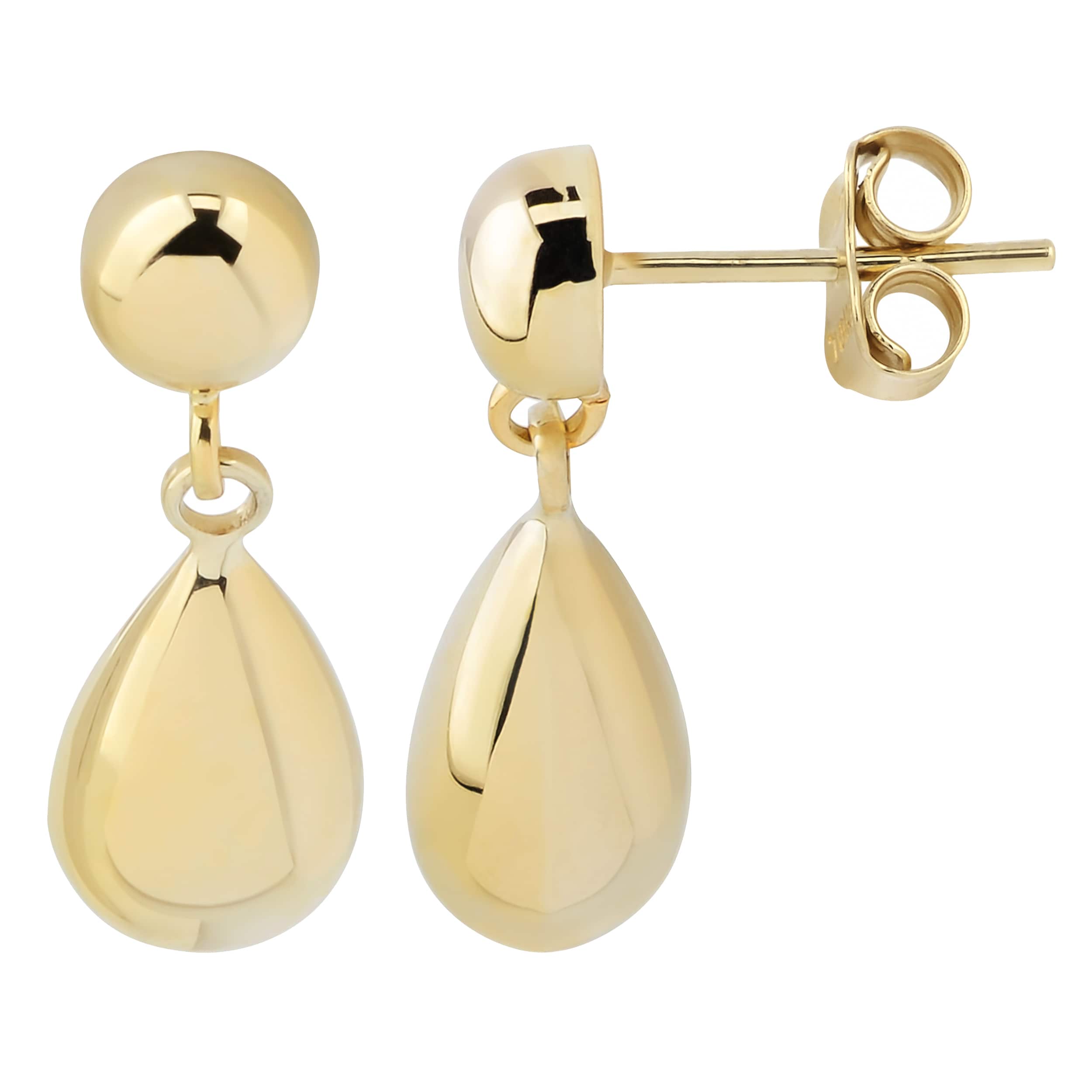 Fremada 14K Yellow Gold Small Teardrop Dangle Earrings