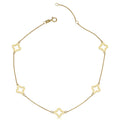 14K Yellow Gold Stylish Flower Station Anklet 10 Inches