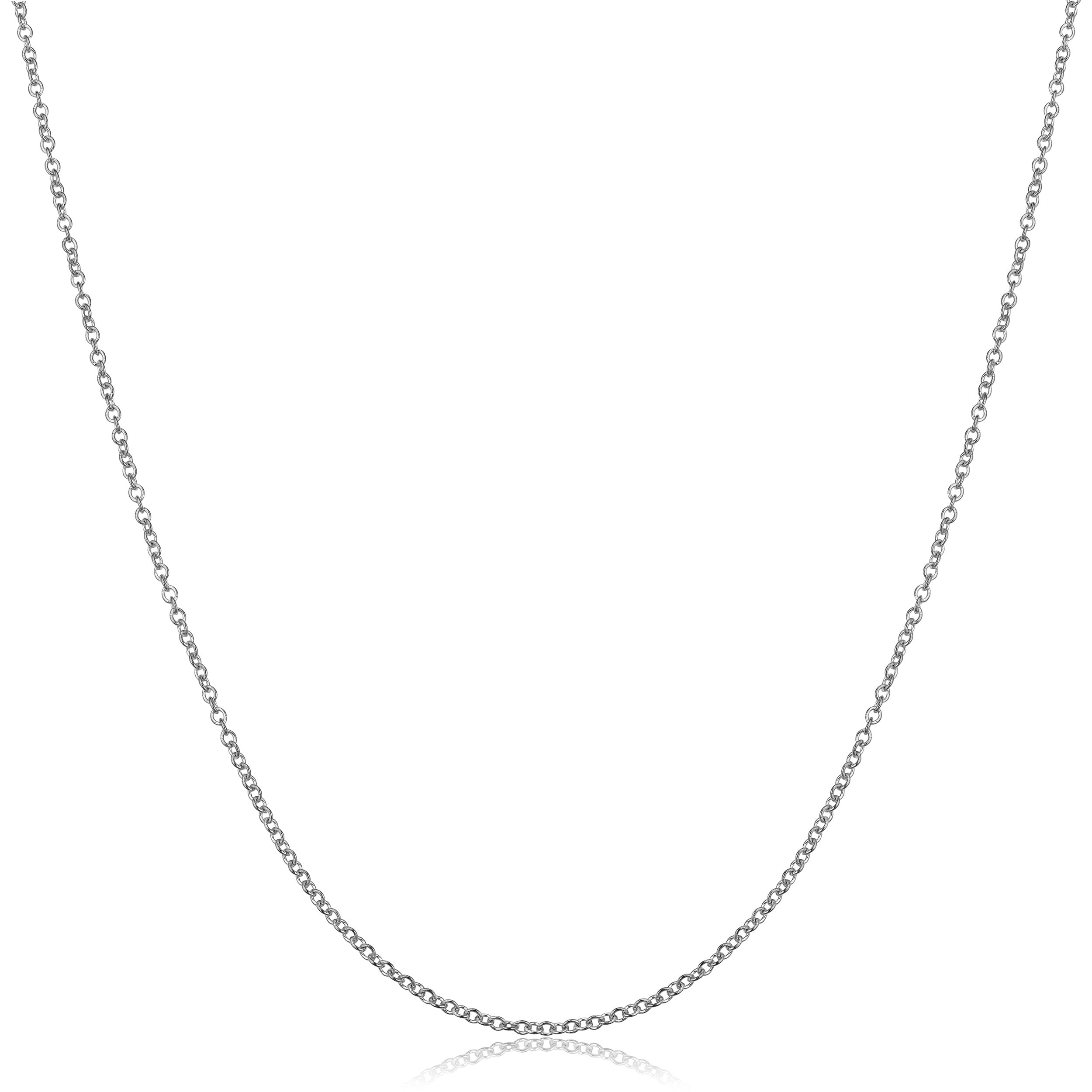 Fremada 18K White Gold 1 Millimeter Rolo Chain Necklace 16 Or 18 Inches