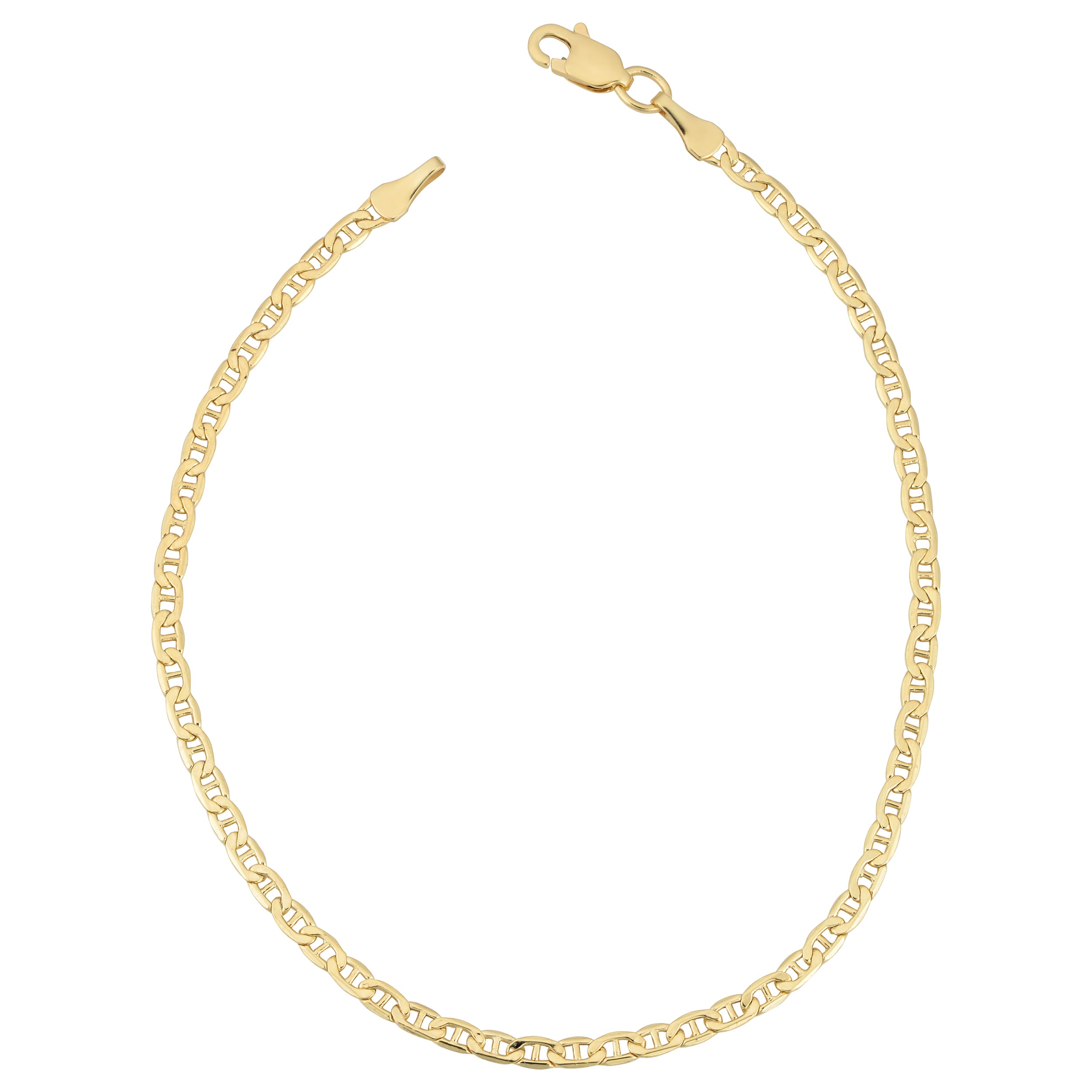 Fremada 18K Yellow Gold 2.4 Mm Semi Solid Mariner Link Bracelet 7.5 Inches