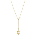 Fremada Italian 10K Yellow Gold Love Knot Drop Necklace 18 Inches
