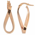 Fremada Italian 14K Gold High Polish Twist Oval Hoop Earrings Rose Gold Or Yellow Gold