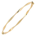 Fremada Italian 14K Gold Sandblast And High Polish Twisted Bangle Bracelet