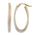 Fremada Italian 14K Two Tone Gold Double Oval Hoop Earrings