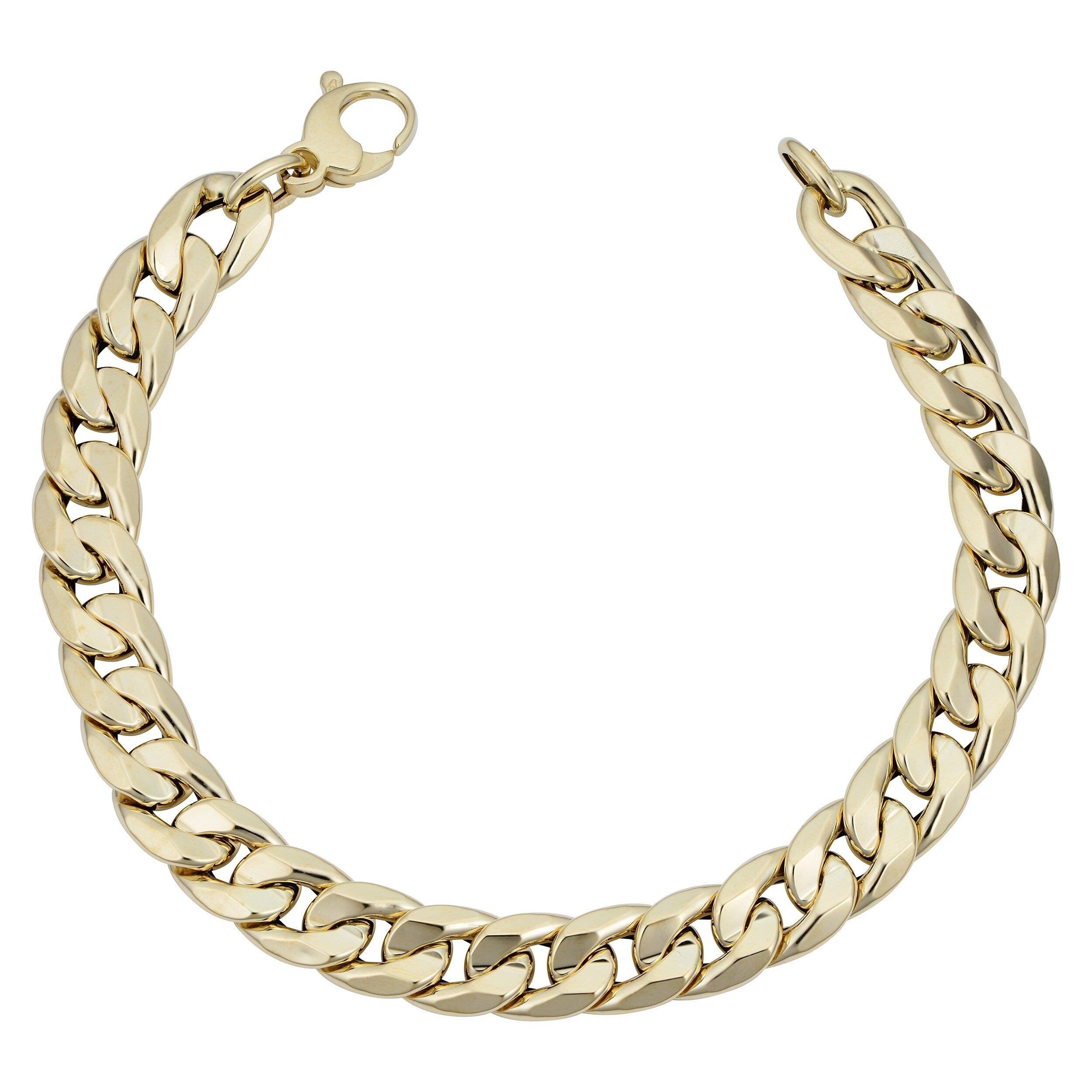 Fremada Italian 14K Yellow Gold 9.4 Millimeters Cuban Curb Link Bracelet 8.5 Inches