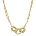 Fremada Italian 14K Yellow Gold Diamond Cut Links And Double Strand Necklace 18 Inches