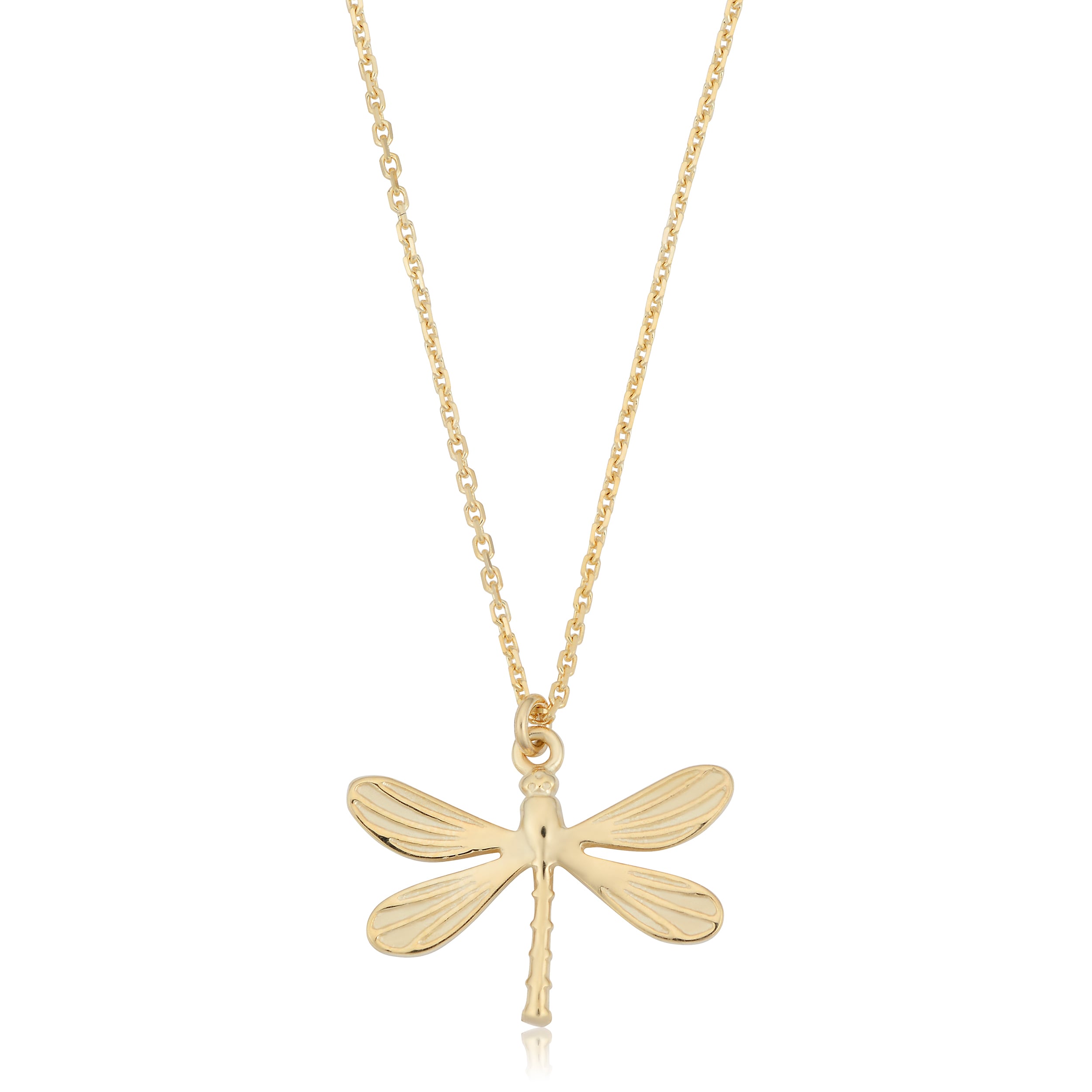 Fremada Italian 14K Yellow Gold Dragonfly Necklace 18 Inches