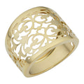 14K Yellow Gold Filigree Cigar Band Ring 16.5 Millimeters Wide