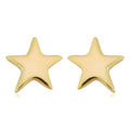 Fremada Italian 14K Yellow Gold High Polish Small Star Stud Earrings