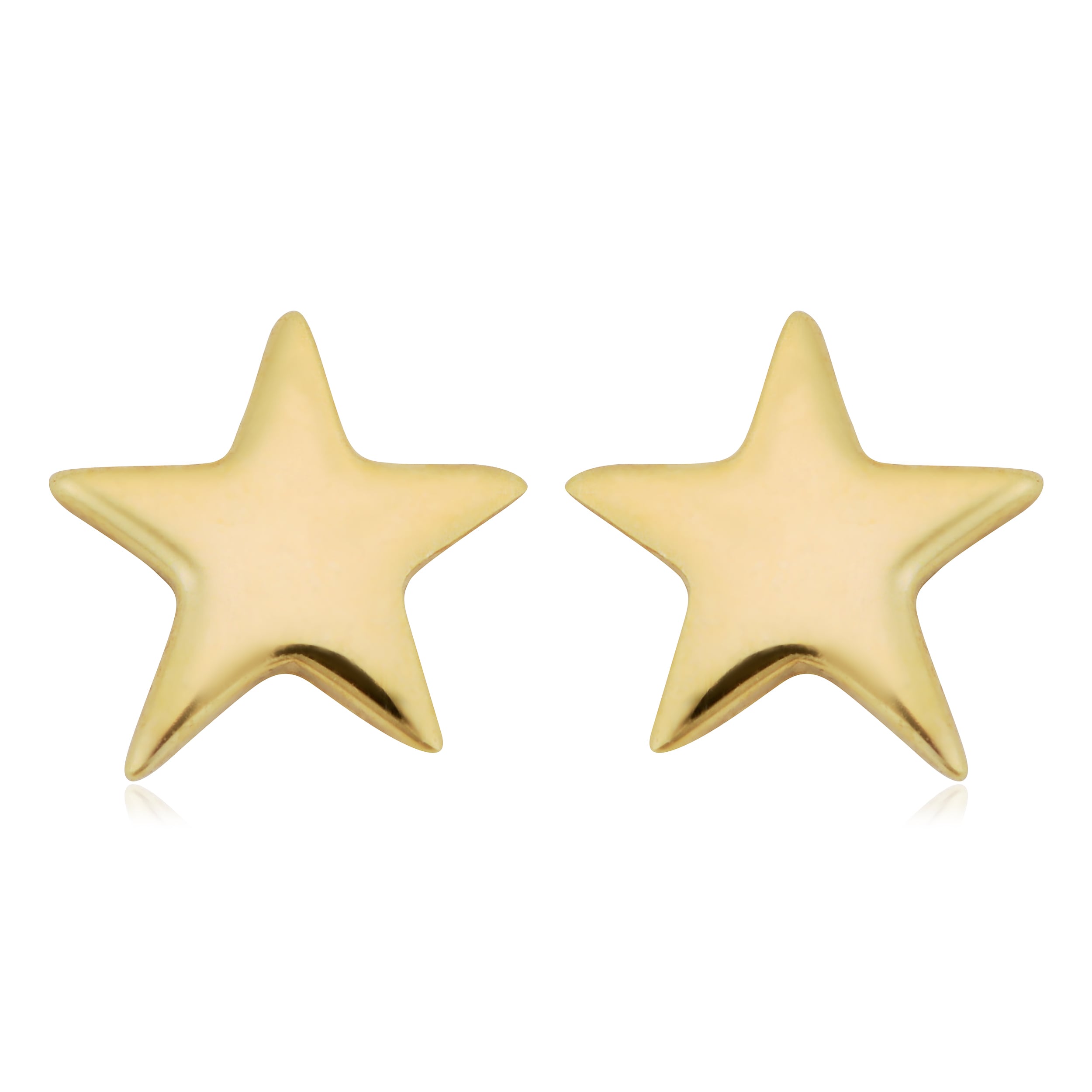 Fremada Italian 14K Yellow Gold High Polish Small Star Stud Earrings