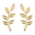 Fremada Italian 14K Yellow Gold Olive Branch Stud Earrings