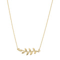 Fremada Italian 14K Yellow Gold Sideway Olive Branch Necklace 18 Inches