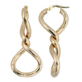 Fremada Italian 14K Yellow Gold Twisted Elongated Hoop Earrings 1.7