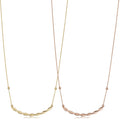 Fremada Italian 14K Yellow Gold Or Rose Gold Adjustable Length Twist Curved Bar Necklace Adjusts To 17 Or 18 Inches