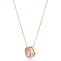 Fremada Italian 14K Tricolor Gold Triple Ring Necklace 18 Inches