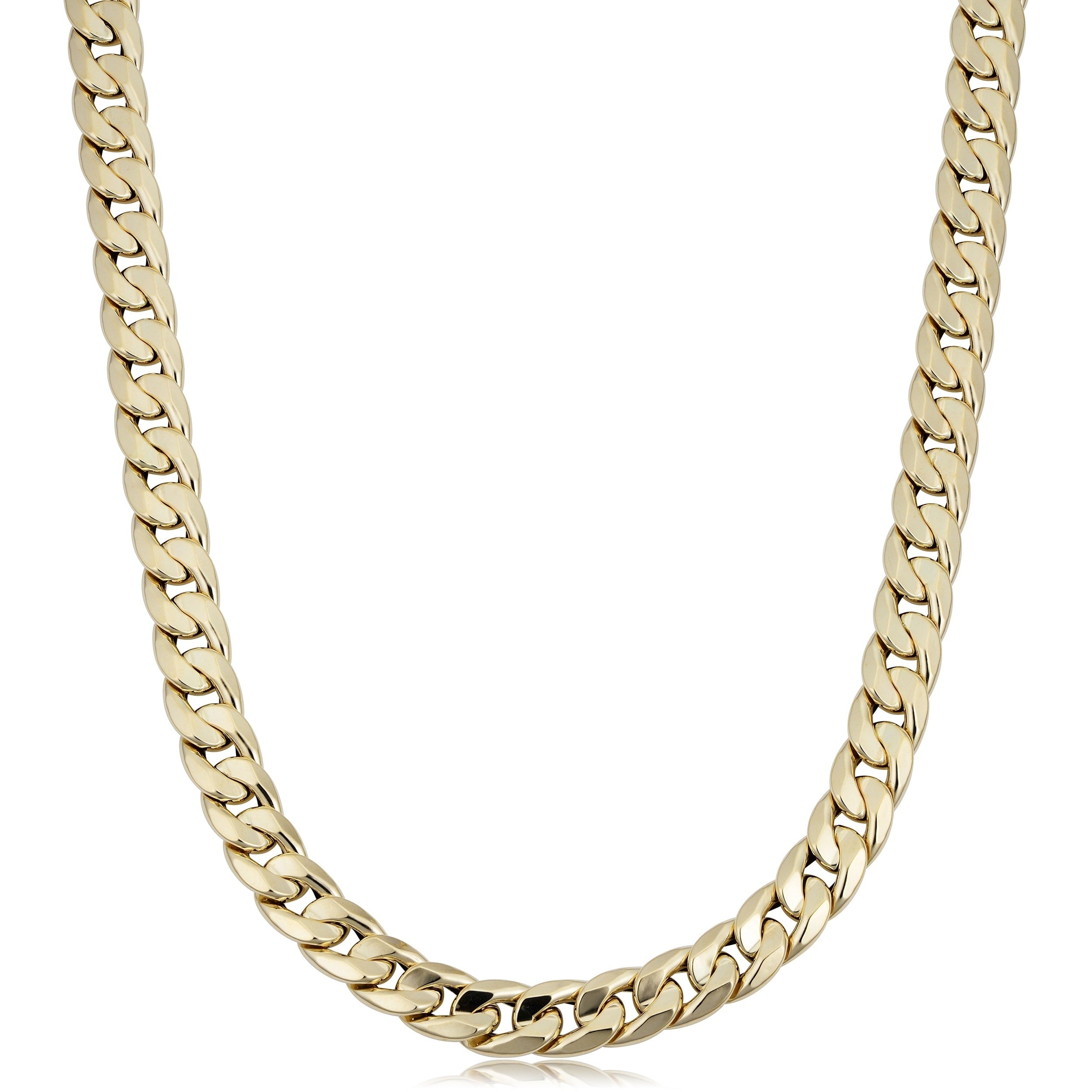 Fremada Italian Mens 14K Yellow Gold 9.4 Millimeters Cuban Curb Link Necklace 22 Inches