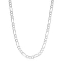 Fremada Italian Rhodium Plated Sterling Silver Mens 4.5 Mm High Polish Figaro Link Necklace