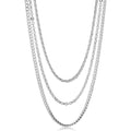 Fremada Italian Sterling Silver Curb Chain Rolo Chain Double Link Chain Layered Necklace 20 Inches
