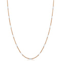 Fremada Italian Sterling Silver Tube Station Rose Gold Plated Silver Rolo Chain Necklace