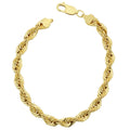 Fremada Mens 14K Yellow Gold Filled Bold 6 Mm Rope Chain Bracelet