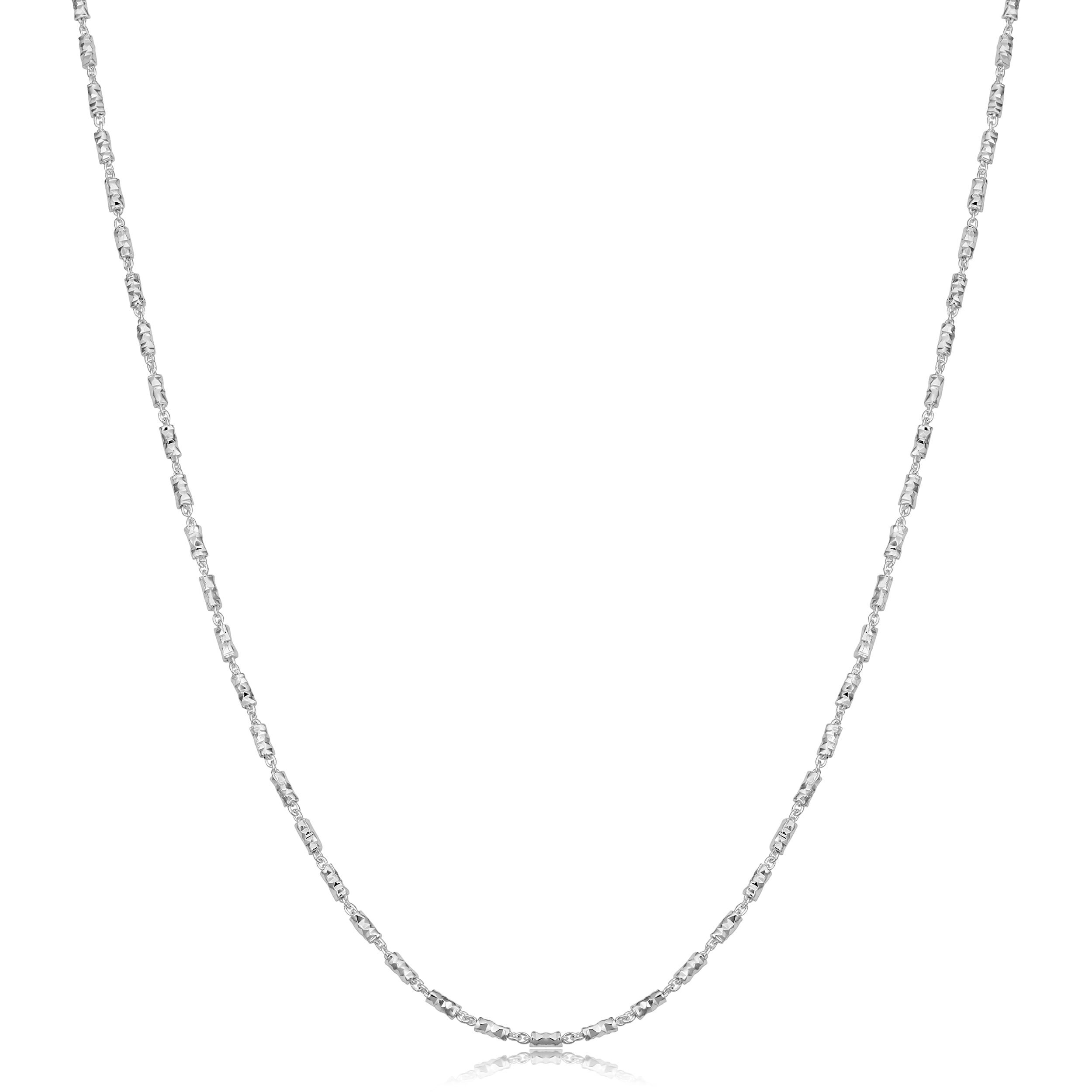Fremada Sterling Silver 1.5 Mm Diamond Cut Bar Link Necklace 16 36 Inches