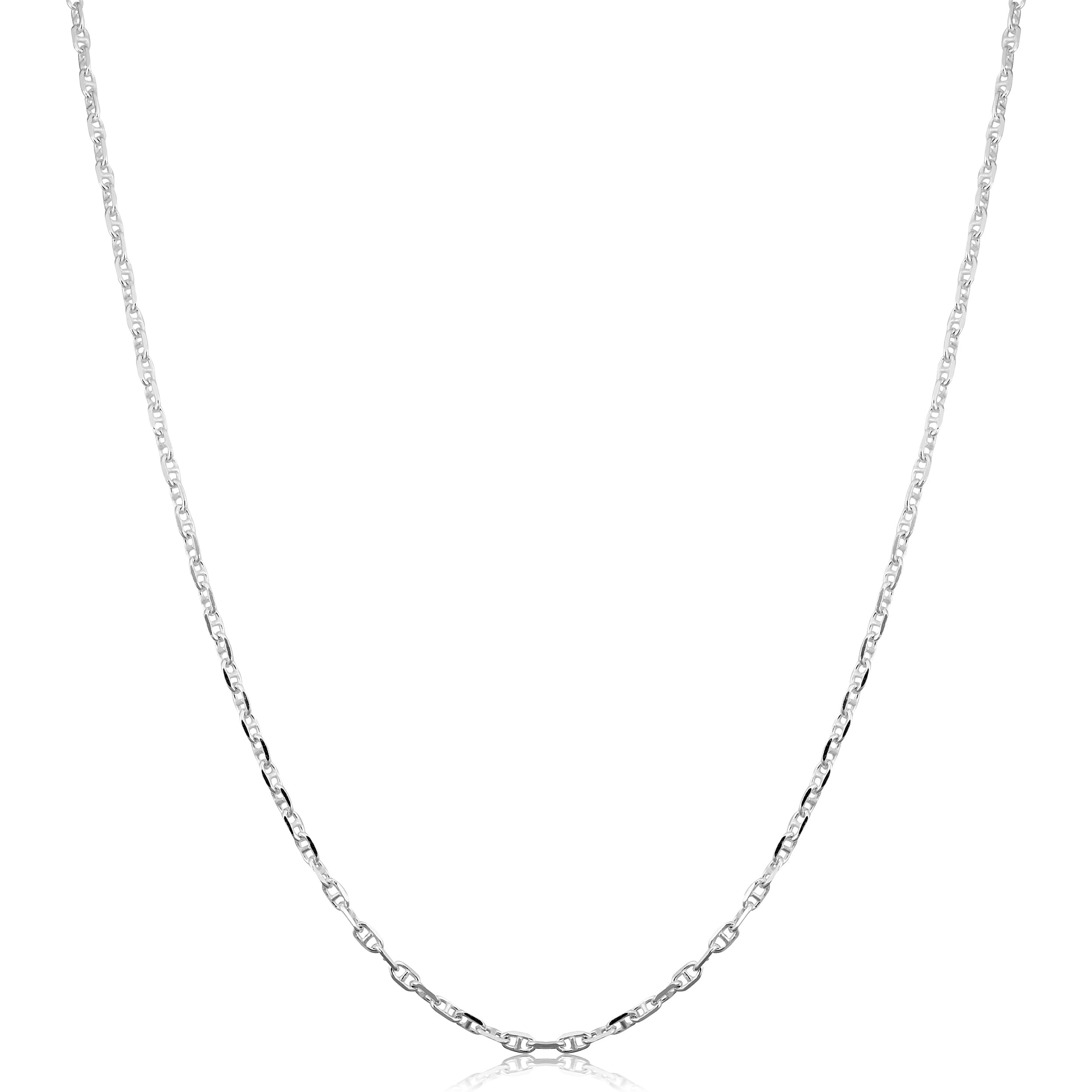 Fremada Sterling Silver 1.9Mm Flat Mariner Link Chain 16 36 Inch White