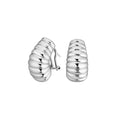 Rhodium Plated Silver Classic Cable Desinged Omega Clip Earrings