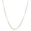 Fremada Tri Color Gold Over Sterling Silver Round Cable Chain Necklace