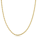 Fremada Unisex 10K Yellow Gold 2.6 Mm Semi Solid Rope Chain Necklace 16 30 Inches
