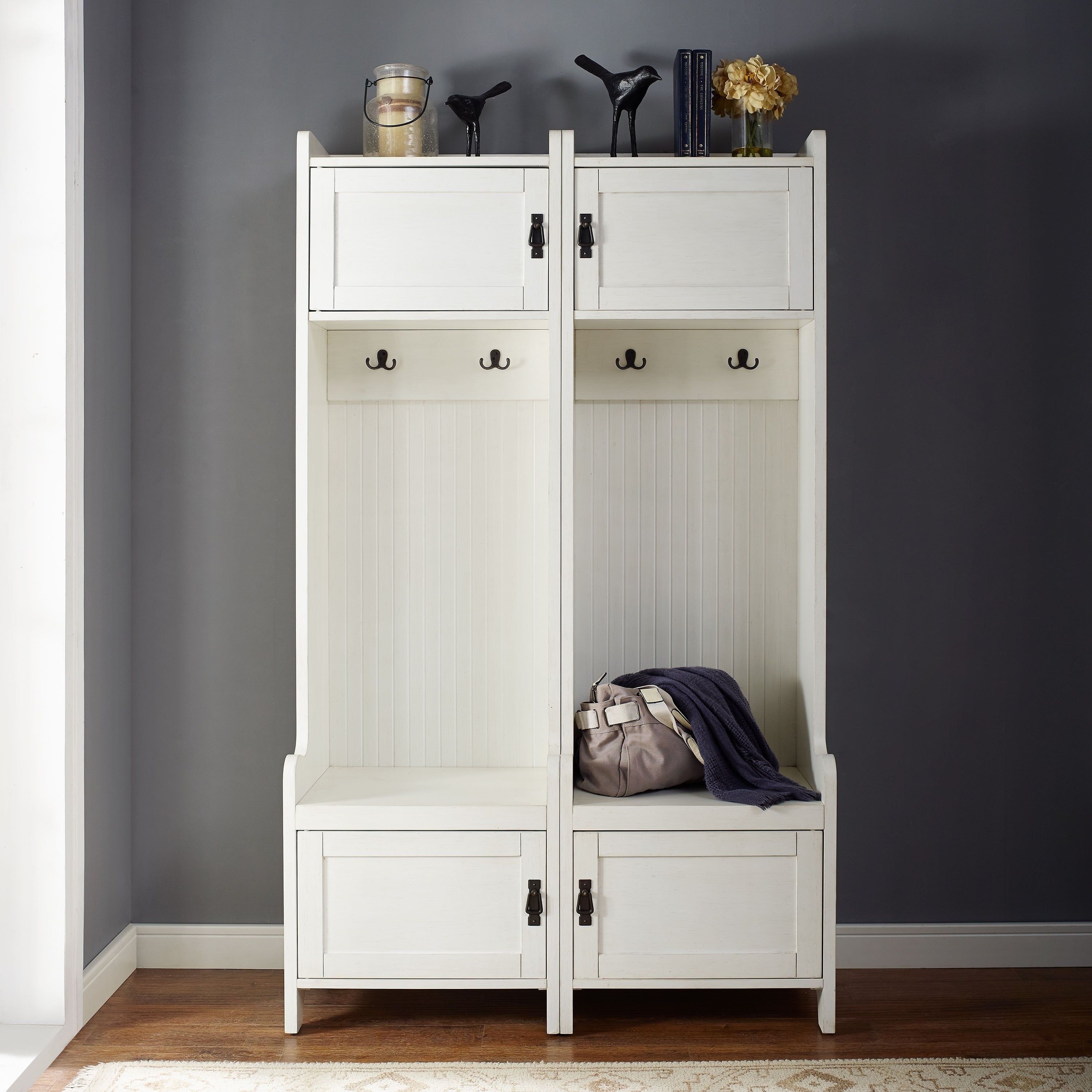 Fremont 2 Pc Entryway Kit Two Towers In Distressed White