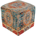 Fremont Traditional Oriental Bright Blue 18 Pouf