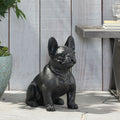 French Bulldog Dog Garden Sculpture Outdoor Garden Statue Black Finish No Assembly Required 16