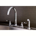 French Chrome Kitchen Faucet With Side Sprayer