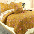 French Country Floral Blooming 3 Piece Cotton Reversible Quilt Set