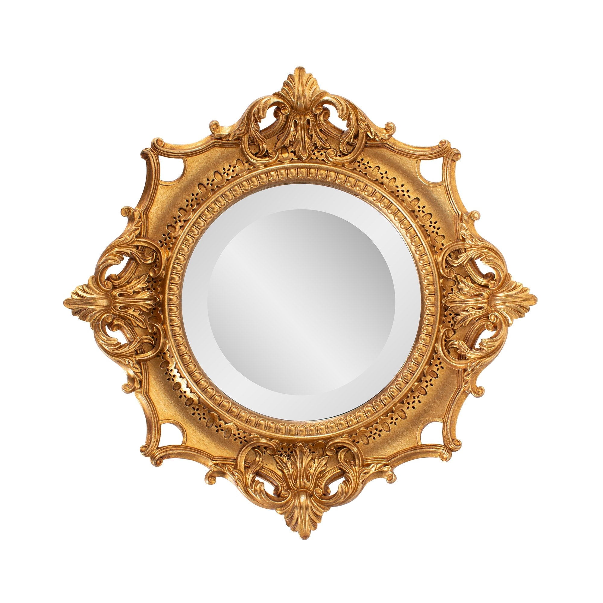 French D Amboise Collection Of Gold Petite Mirrors Round 9H X 9W X 1D