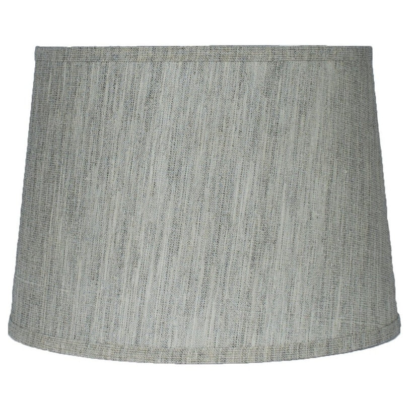 French Drum Lamp Shade Textured Flax Linen 12 Inch Top 14 Inch Bottom 10 Inch Slant
