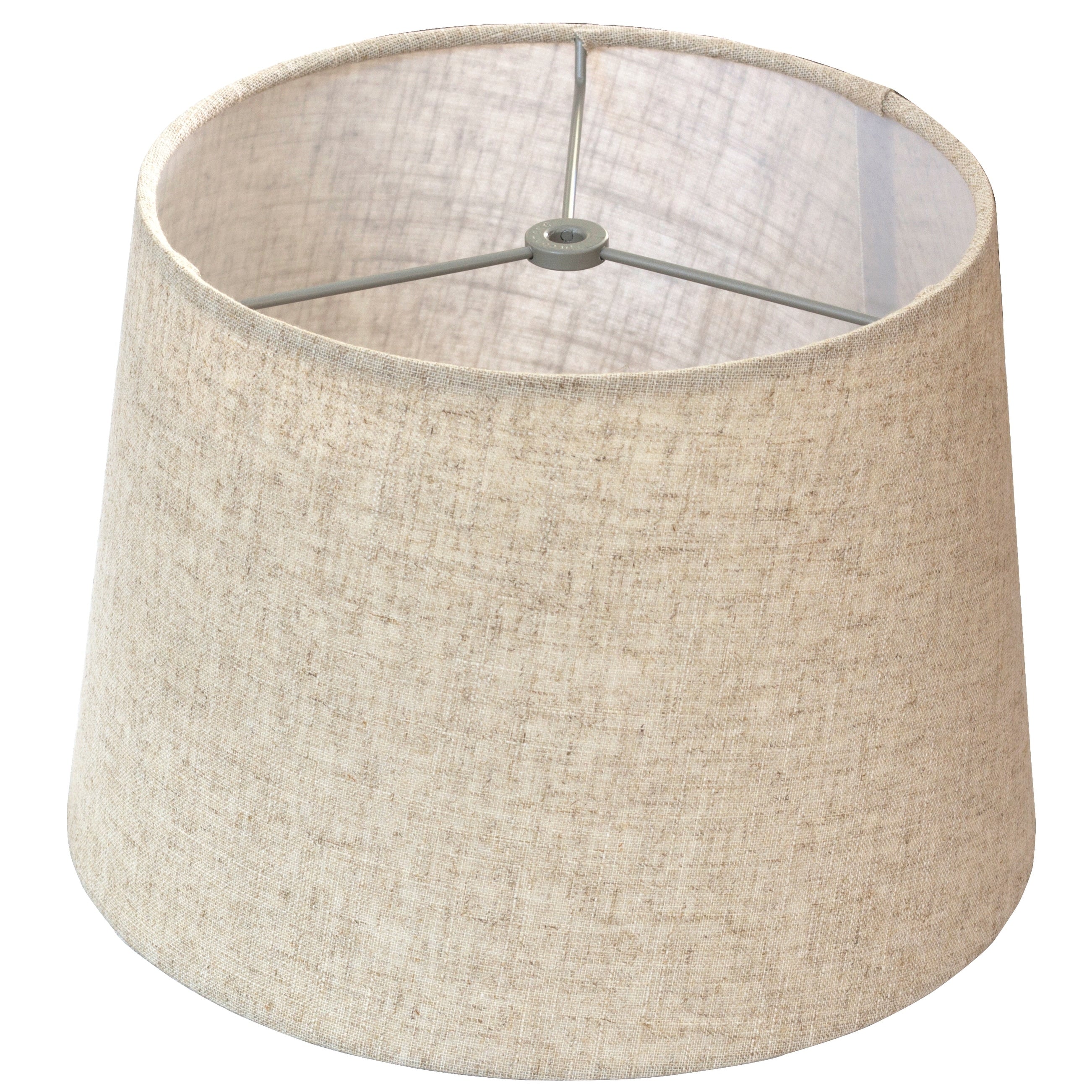 French Drum Lamp Shade Textured Linen 10 Inch Top 12 Inch Bottom 8.5 Inch Slant
