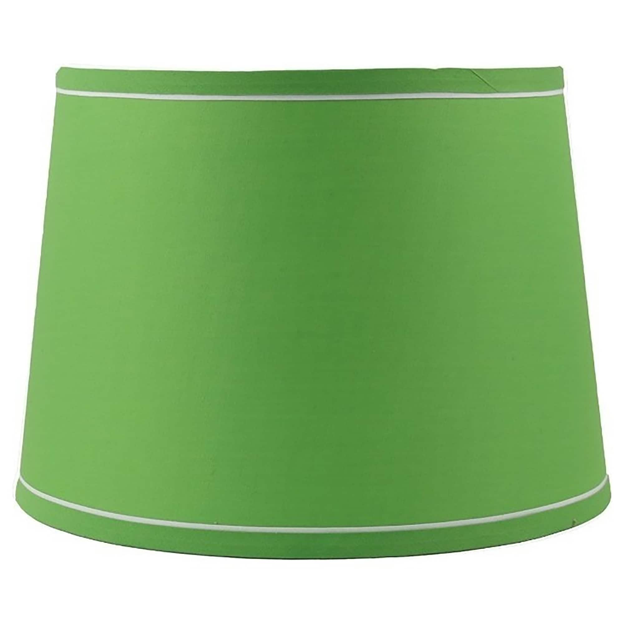 French Drum With White Trim Lampshade 12 Inch Top 14 Inch Bottom 10 Inch Slant