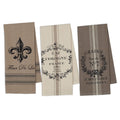 French Grain Sack Printed Dishtowel Set