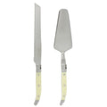 French Home 2 Piece Laguiole Faux Ivory Conoisseur Cake Slicer And Server Set